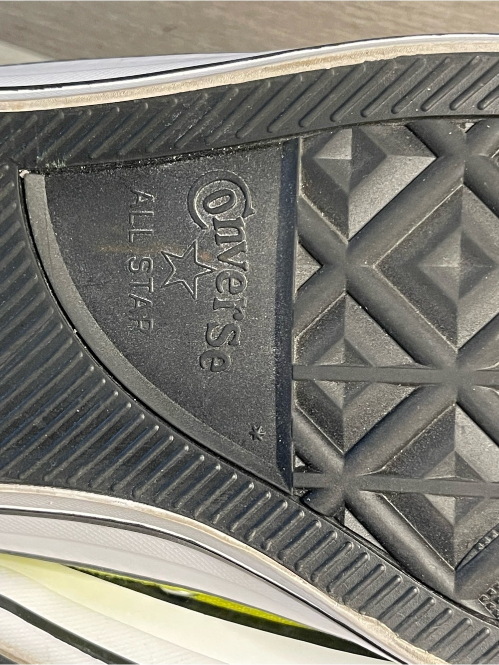Converse High Top Sneakers in Neon Yellow and Cream - Picture 16 of 16